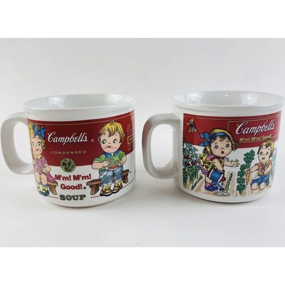 Set 2 Vintage Campbell's Soup Coffee Mug Gardening Kids 1993 Rare by Westwood